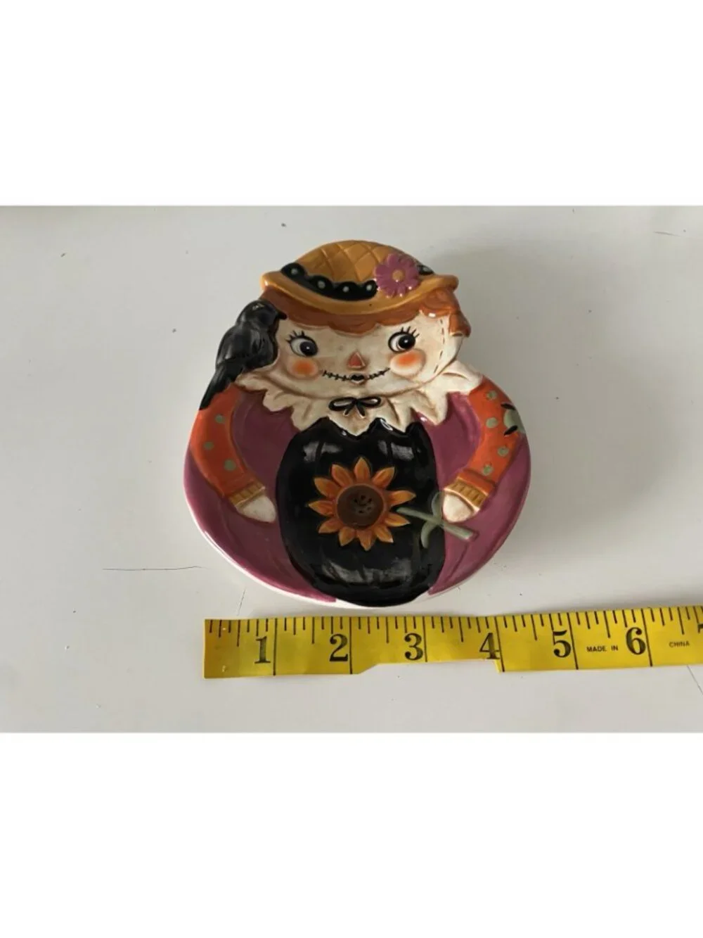 Johanna Parker Design Mrs. Scarecrow (Girl) Ceramic Spoon Rest Autumn Fall NEW